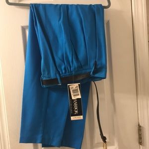 Ladies Dress Blue Pants with pleated front